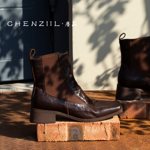 CHENZIIL切尔西靴真皮短靴