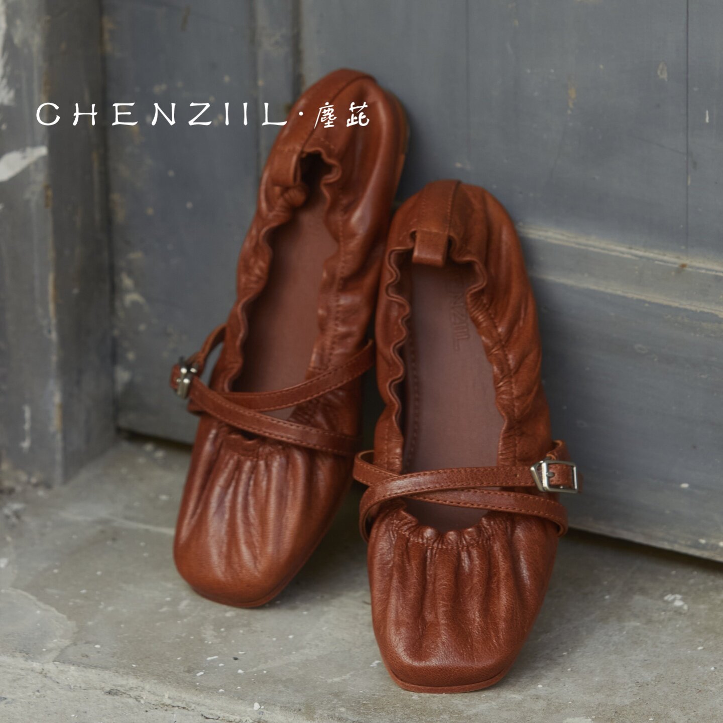 CHENZIIL松软手工芭蕾平底鞋