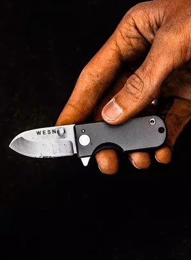 【美国进口】 WESN户外随身EDC迷你拆箱小折刀 D2钢 钛合金刀柄