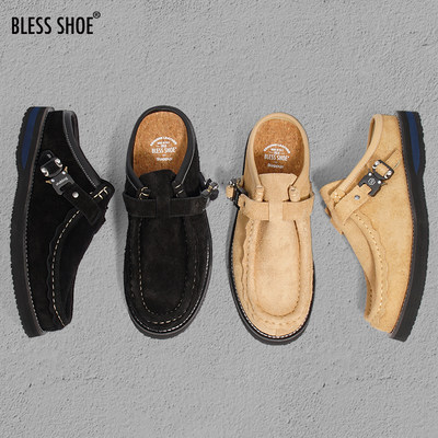 BLESSSHOE夏季复古风真皮包头鞋