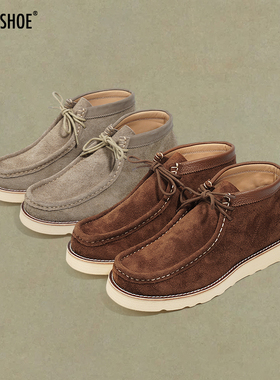 BLESS SHOE WALLABEE复古真皮袋鼠鞋 长绒牛皮男女同款舒适休闲鞋