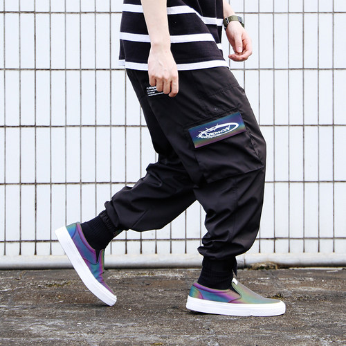 多口袋宽松夏季轻薄束脚裤长裤