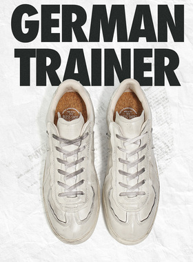 BLESS SHOE 23AW GT复古做旧德训鞋  低帮真皮不规则剪裁小白鞋