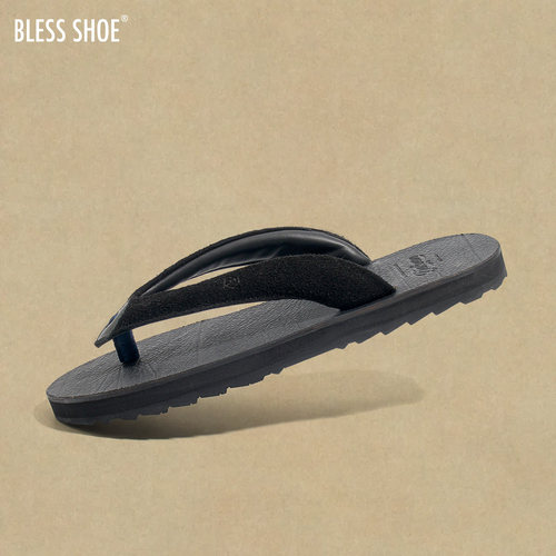 BLESS SHOE X DAKYAM TERRA复古风真皮人字拖 牛皮防滑室内外拖鞋