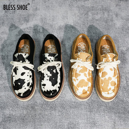 BLESSSHOE低帮真皮马毛袋鼠鞋