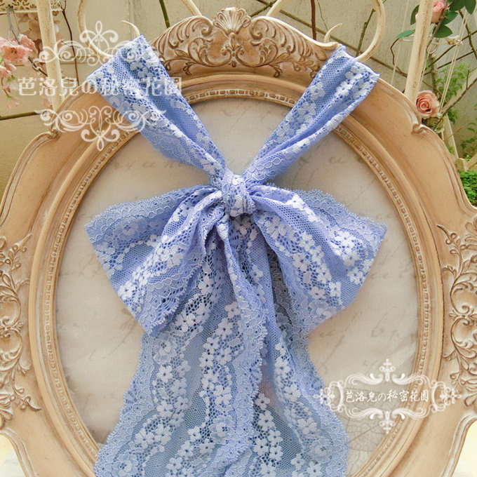 调整型礼服文胸弹力宽扣蕾丝花边系带挂脖肩带 69号气质普蓝色