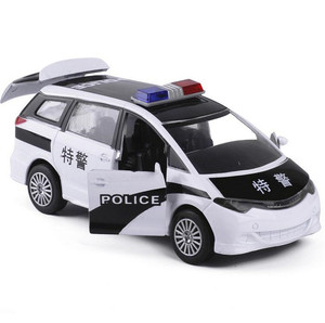 蒂雅多丰田雅力士警车商务车救护车合金汽车模型儿童玩具生日礼物