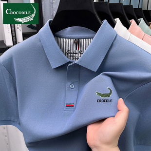 男装 鳄鱼恤100%纯棉短袖 休闲polo衫 新款 上衣潮 T恤男翻领2026夏季