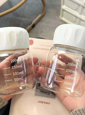 透明玻璃杯保温防漏圆形高颜值牛奶杯家用喝水杯子