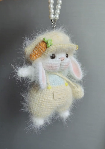 手工编织毛线可爱糖糖兔diy钩针挂件钥匙扣礼物手机挂件包挂件
