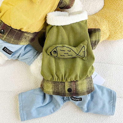 宠物狗狗秋冬新装比熊泰迪博美小型犬衣服猫咪加绒保暖宠物四腿衣