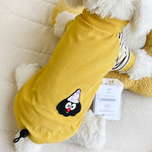 多哥狗狗衣服冬装保暖羊羔绒卡通贴布绣加绒小狗泰迪两腿马甲衣服