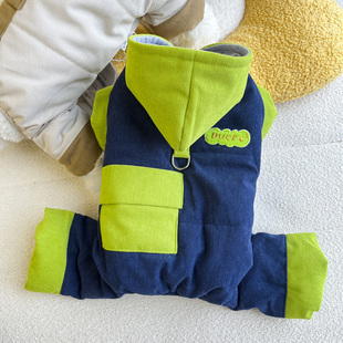 多哥狗狗衣服冬装灯芯绒可牵引四脚保暖棉衣比熊泰迪小型犬秋冬季