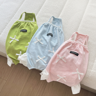 多哥春夏新款母狗全包肚衣纯棉透气防骚扰吊带裤泰迪小型犬家居衣