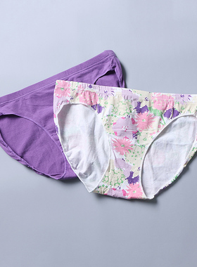 易网优选品质女装 美国内衣专家女式棉氨弹力棉包臀三角裤两件装