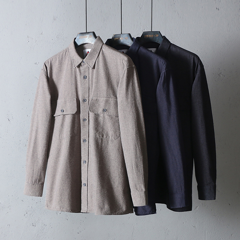 原创工装风港式双面磨绒阔版衬衫