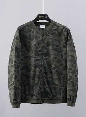 51SHOP STRIDER-D9男士春秋迷彩薄款防晒棒球领全棉开衫外套