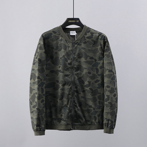 迷彩薄款防晒棒球领全棉开衫外套