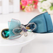 Han Xin beauty tiara Handmade fabric butterflies first clamp clamp horizontal clamp top card issuers