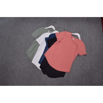 MIX家  欧美系   女装圆领运动速干休闲短袖 黑白绿深蓝粉红