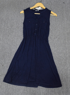 MIX家  欧美系 女装柔软休闲连衣裙 深蓝绿色