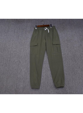 MIX家  欧美系 男女款缩脚休闲工装长裤 黑色军绿