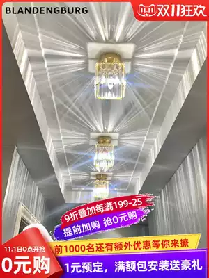 Nordic Corridor Crystal Light Modern Simple Brass Entrance Porch Balcony Corridor Cloakroom Net Red Light Luxury Lamps