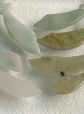 缅甸天然翡翠A货黄翡青色绿色飘花玩具刀小刀摆件葫芦福瓜如意摆