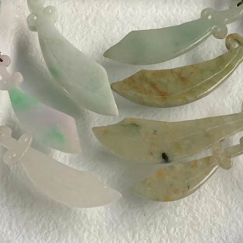 缅甸翡翡黄翡绿色玩具小刀挂件