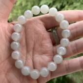 缅甸天然A货翡翠手串冰胶乌鸡飘花翡翠圆珠小手串10.5mm一物一证