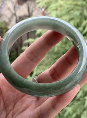 缅甸A货翡翠手镯老坑料军绿色正圈手镯13.1/8.9/58.7mm一物一证