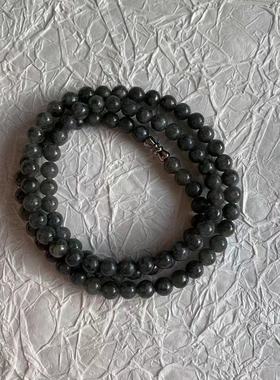 缅甸翡翠项链天然A货冰糯乌鸡黑色项链灰色项链一物一证卡7mm