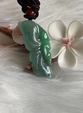 缅甸翡翠吊坠天然A货冰糯绿色天使吊坠绿色蝴蝶仙子天使挂件吊坠