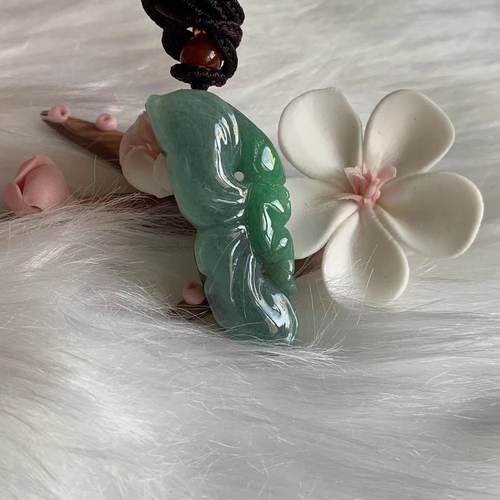 缅甸翡翠吊坠绿色小天使挂件吊坠