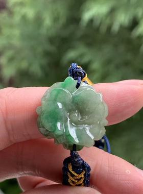 缅甸天然A货翡翠手牌军绿色飘花雕花手牌花开富贵手牌一物一证