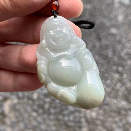 缅甸翡翠布袋佛佛公随形挂件吊坠