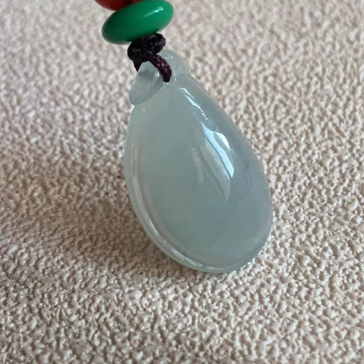 缅甸翡翠吊坠A货冰起胶白色福瓜挂件白冰吊坠福瓜挂件一物一证