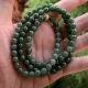缅甸玉缅甸天然A货翡翠项链冰糯油青军绿色圆珠项链7.2mm一物一证