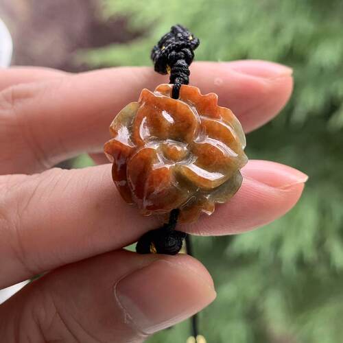 缅甸翡翠红翡手牌红色翡翠手牌