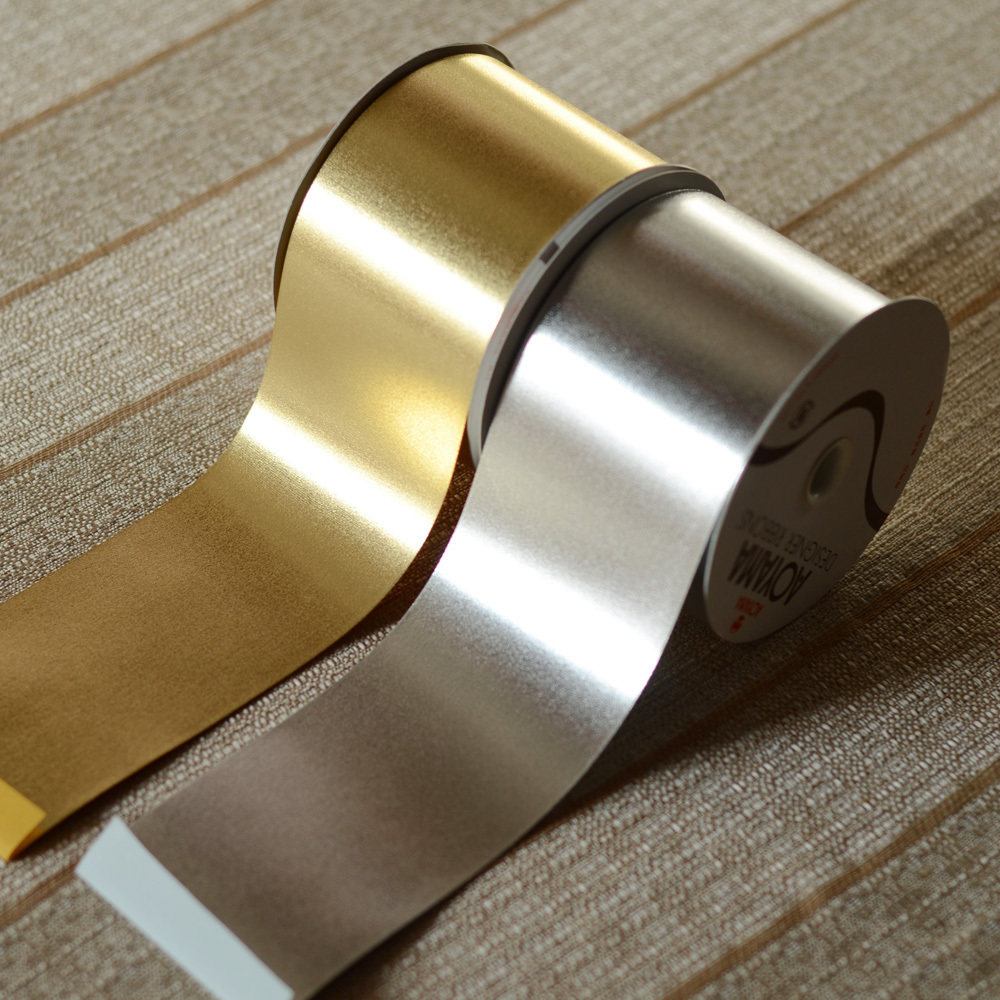 日本青山缎带造花材料 72MM金银缎 烫花器DIY绢花无需上浆