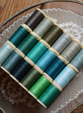 法国Au Chinois绿色系经典棉线法式刺绣钉珠材料服装辅料90色