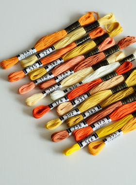 日本OLYMPUS奥林巴斯25号刺绣线 深黄色系 纯棉线法式绣线434色全