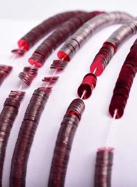 镜面系列 法国进口LM腥红色金属光泽亮片法式刺绣材料服装辅料