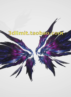 角色游戏翅膀2动画gltf glb fbx 3dMax C4D rhino Maya sketchup