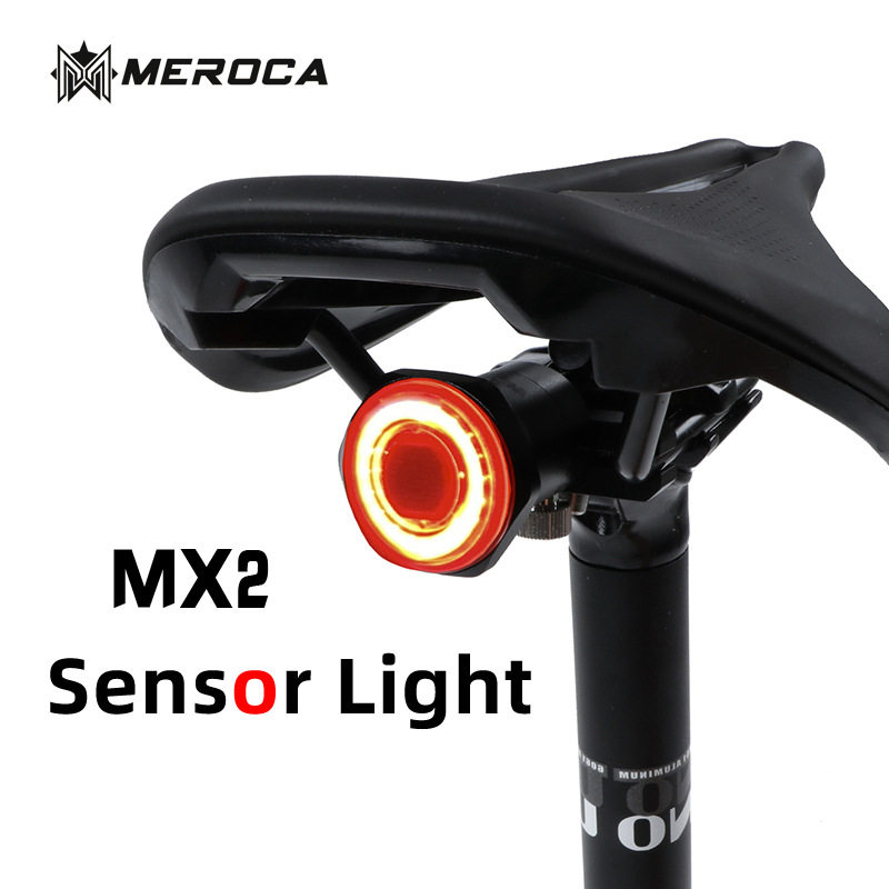 MEROCA自行车尾灯刹车充电MX2智能感应山地车灯夜骑高亮骑行装备图片