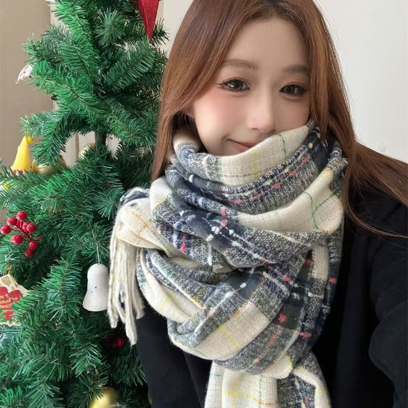满目星河ins围巾女秋冬季2024新款雅丹风高颜值保暖搭子时尚围脖