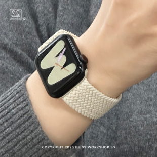 新款 柔软编织磁吸扣iwatch表带磁吸适用苹果手表applewatch女运动