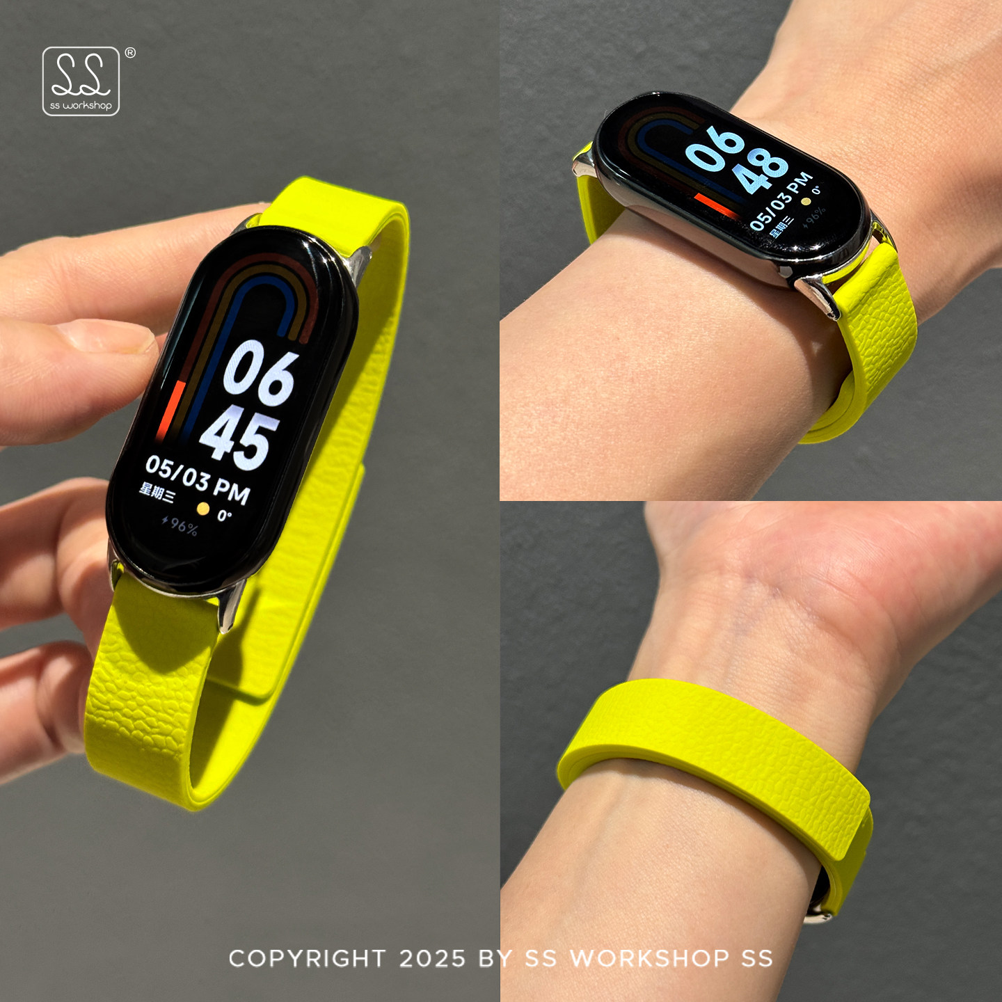 适用小米手环10腕带9手环表带智能nfc手环8荔枝纹硅胶夏季运动男