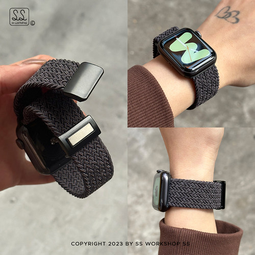 新款编织回环磁吸适用iwatch表带