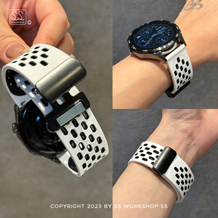 新款 透气撞色gt5运动硅胶磁吸适用华为gt4表带3高级pro小众watch